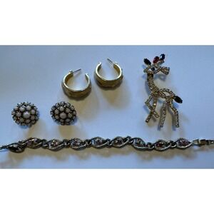 Lot-Fashion Jerwelry-Wearable-Modern and‎ Vintage-Bracelet-Reindeer Pin-Earrings
